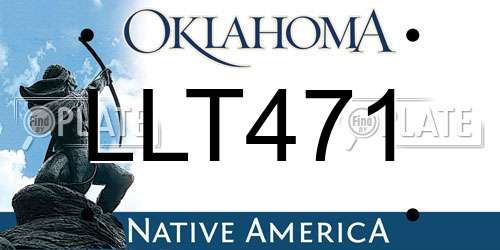 LLT471 Oklahoma License Plate