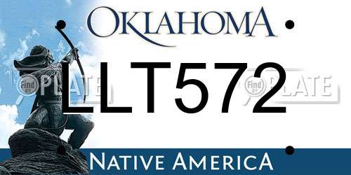 LLT572 Oklahoma License Plate