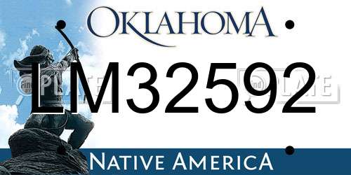 LM32592 Oklahoma License Plate