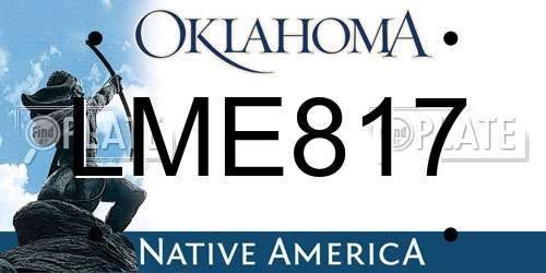 LME817 Oklahoma License Plate