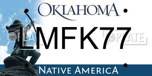 LMFK77 Oklahoma License Plate