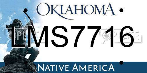 LMS7716 Oklahoma License Plate