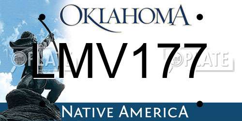 LMV177 Oklahoma License Plate