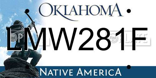 LMW281F Oklahoma License Plate