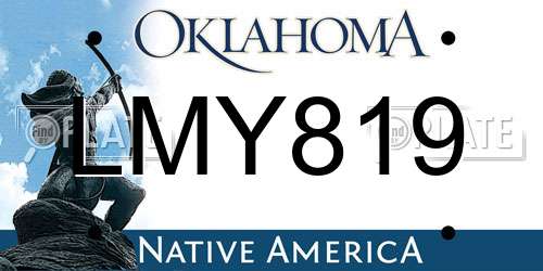 LMY819 Oklahoma License Plate