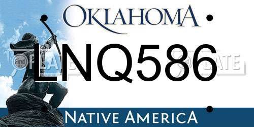 LNQ586 Oklahoma License Plate