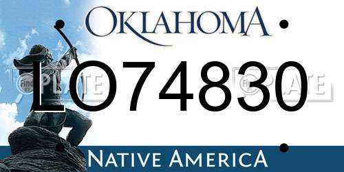 LO74830 Oklahoma License Plate