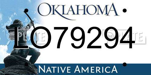 LO79294 Oklahoma License Plate
