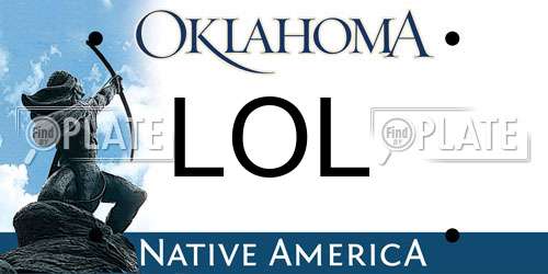LOL Oklahoma License Plate
