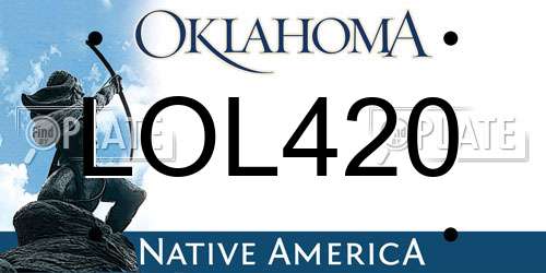 LOL420 Oklahoma License Plate