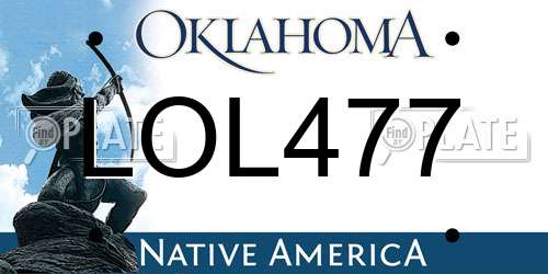 LOL477 Oklahoma License Plate
