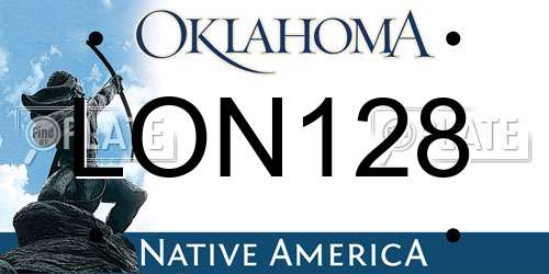 LON128 Oklahoma License Plate