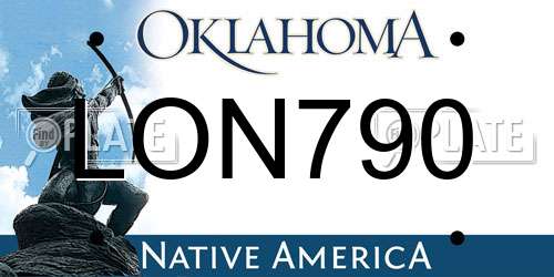 LON790 Oklahoma License Plate