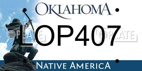 LOP407 Oklahoma License Plate