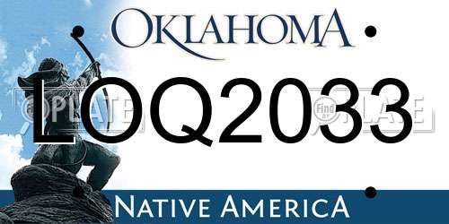 LOQ2033 Oklahoma License Plate