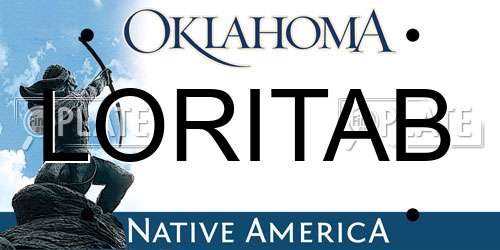 LORITAB Oklahoma License Plate
