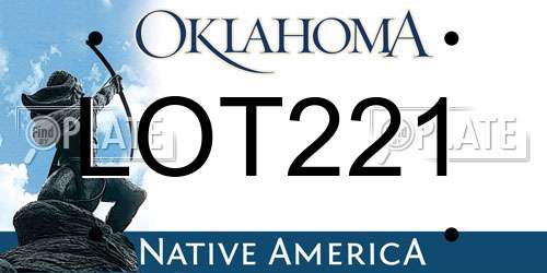 LOT221 Oklahoma License Plate