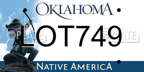 LOT749 Oklahoma License Plate