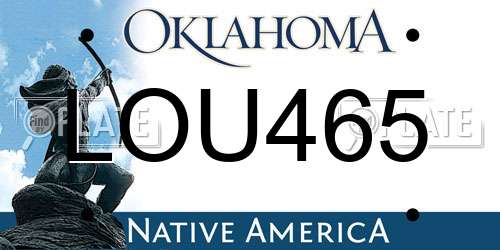 LOU465 Oklahoma License Plate