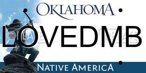 LOVEDMB Oklahoma License Plate