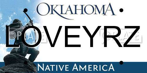 LOVEYRZ Oklahoma License Plate