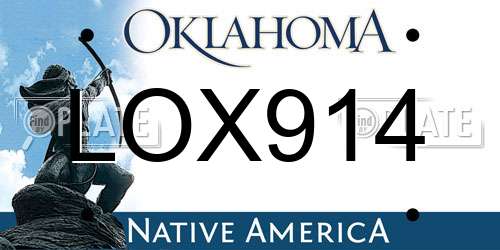 LOX914 Oklahoma License Plate