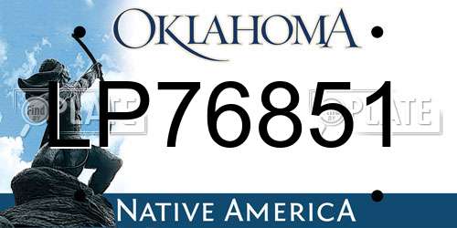 LP76851 Oklahoma License Plate