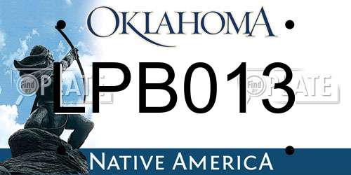 LPB013 Oklahoma License Plate
