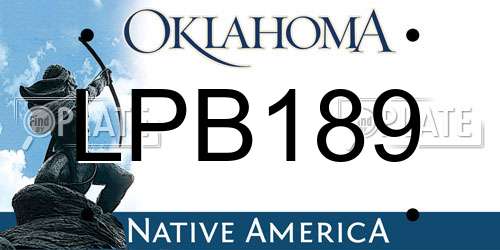 LPB189 Oklahoma License Plate