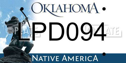 LPD094 Oklahoma License Plate