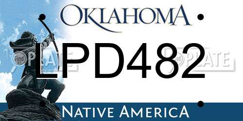 LPD482 Oklahoma License Plate