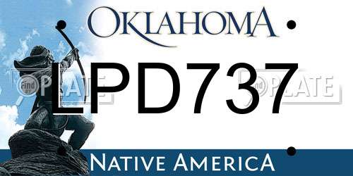 LPD737 Oklahoma License Plate