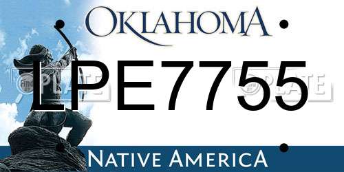 LPE7755 Oklahoma License Plate