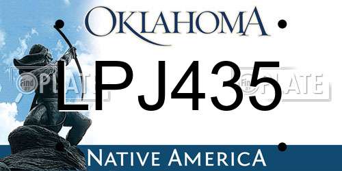 LPJ435 Oklahoma License Plate