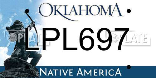 LPL697 Oklahoma License Plate