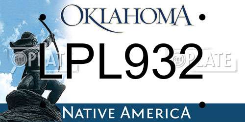 LPL932 Oklahoma License Plate