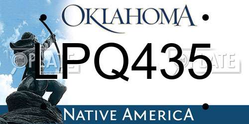 LPQ435 Oklahoma License Plate