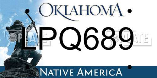 LPQ689 Oklahoma License Plate