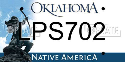LPS702 Oklahoma License Plate