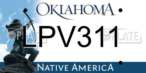 LPV311 Oklahoma License Plate