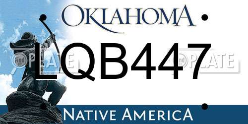LQB447 Oklahoma License Plate