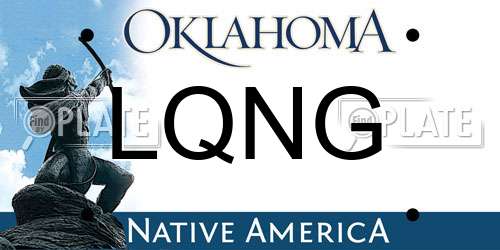 LQNG Oklahoma License Plate