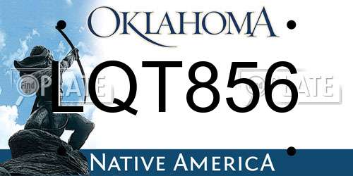 LQT856 Oklahoma License Plate
