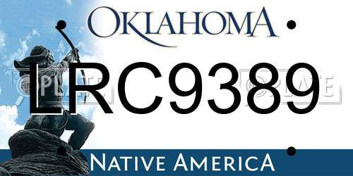 LRC9389 Oklahoma License Plate