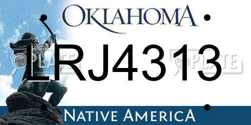 LRJ4313 Oklahoma License Plate