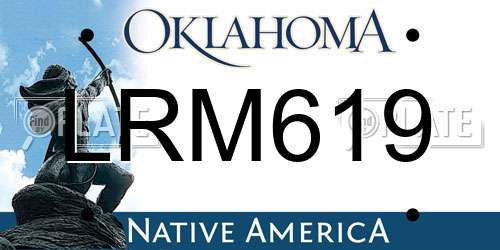 LRM619 Oklahoma License Plate