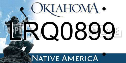 LRQ0899 Oklahoma License Plate