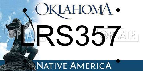 LRS357 Oklahoma License Plate