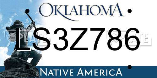 LS3Z786 Oklahoma License Plate