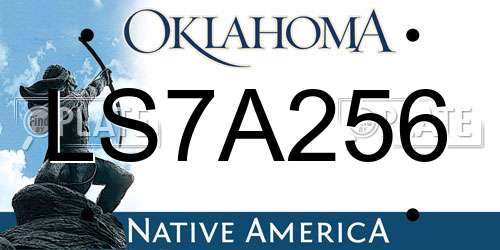 LS7A256 Oklahoma License Plate